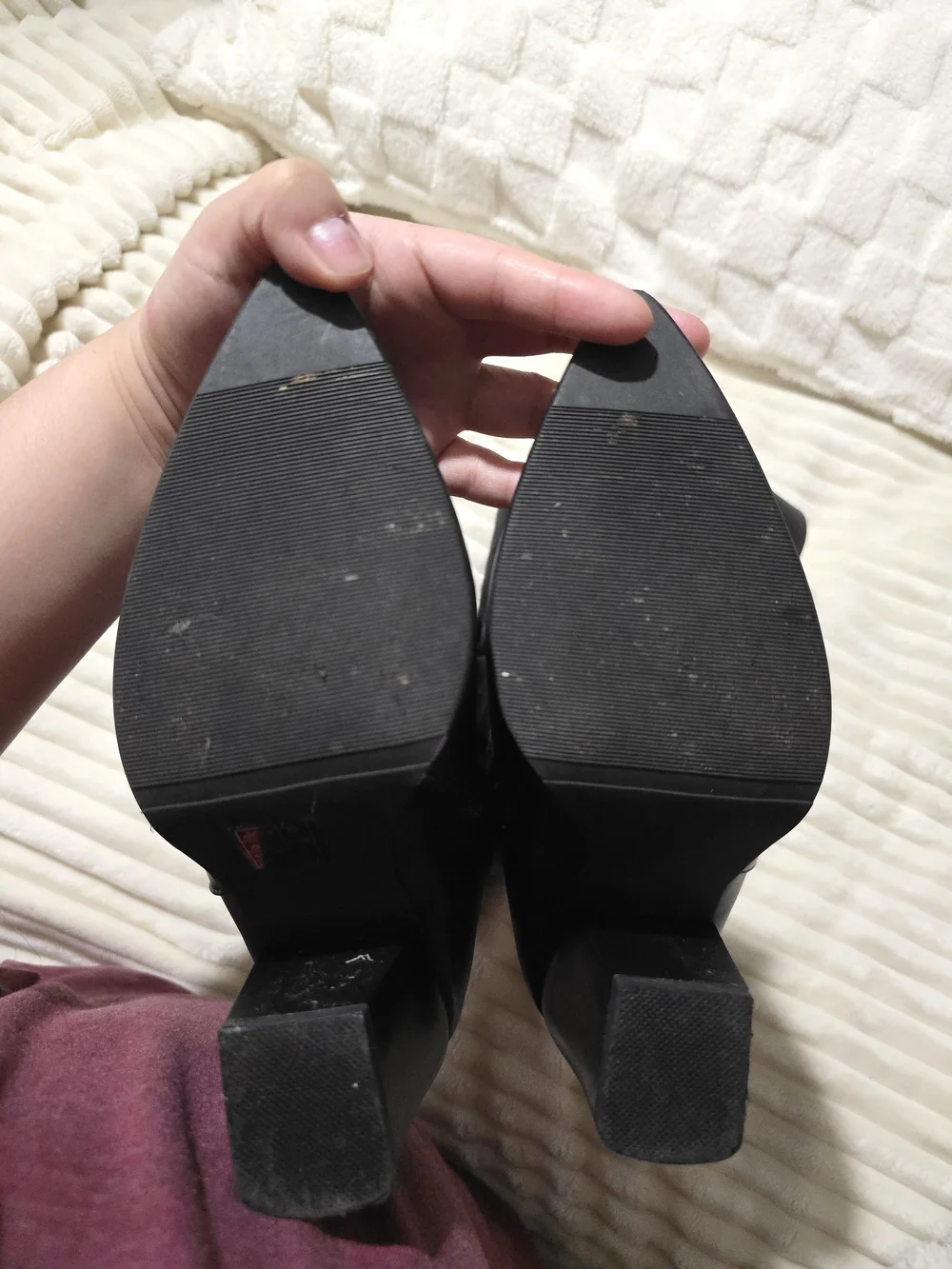 Black Western Knee-High Heeled Boots